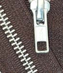 28" Jacket Zipper, YKK #5 Aluminum Metal ~ Medium Weight ~ Separating ~ 570 Brown (1 Zipper/pack)