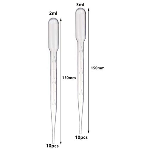 Eowpower 20 Pack Sterile Plastic Petri Dish Tissue Culture Plate 90x15mm with 20Pcs 2ml 3ml Plastic Transfer Pipettes - Each of 10Pcs