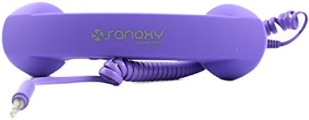 SANOXY Phone Retro Handset (3.5mm) Mic Retro POP Cell Phone Handset for Mac iPhone Ipad,Nokia Gift Item (Purple)