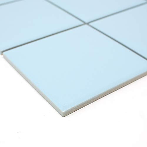 BT-PM11 4" x 4" Square Baby Blue Light Blue Porcelain (Matt Finish) Floor & Wall Tile Mosaic Tile (Small Sample Swatch) Limited to 1pc per Person