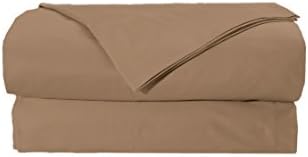 EL&amp;ES Bedding Collections Bed sheets 400 Thread Count, 100% Cotton Twin Sheet Set, Feather Touch Collection, 3-Piece Bedding Set, Elastic Deep Pocket Fitted Sheet, Taupe