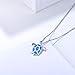 Fancime 925 Sterling Silver Sea Turtle Pendant Necklace Blue Created Opal Jewelry for Women Girls 18