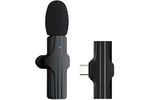 Wireless Lavalier Microphone for iPhone iPad, mini Mic Plug & Play Noise Reduction Auto-Sync for Interview YouTube Facebook L