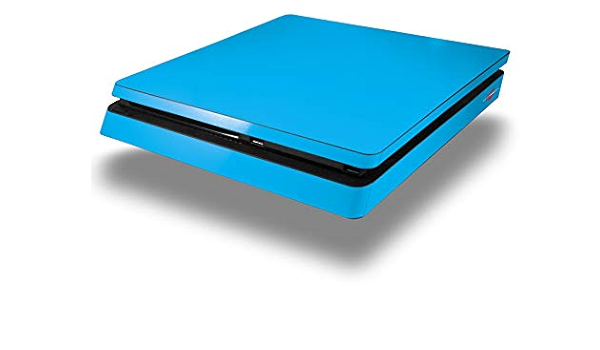 Amazon Com Vinyl Decal Skin Wrap Compatible With Sony Playstation 4 Slim Console Solids Collection Blue Neon Ps4 Not Included Video Games