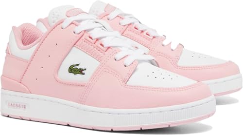 Lacoste Womens Court Cage Sneaker, LT PNK/WHT, 8