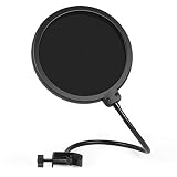 InnoGear Upgraded Microphone Pop Filter Mask Shield, Dual Layered Wind Pop Screen with Flexible 360° Gooseneck Clip Stabilizing Arm for Awesome Premium Recordings, Broadcasting, Streaming, Singing