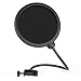 InnoGear Upgraded Microphone Pop Filter Mask Shield, Dual Layered Wind Pop Screen with Flexible 360&deg; Gooseneck Clip Stabilizing Arm for Awesome Premium Recordings, Broadcasting, Streaming, Singing
