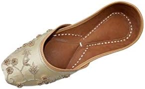 The Krafts Indian Ethnic Embroidered Jutti Mojari Ballet Flats Traditional Pump Shoes for Women