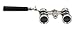 OPO Opera Theater Horse Racing Glasses Binocular Telescope with Handle (Black with Silver Trim) 3X25