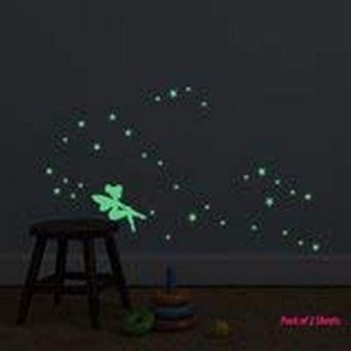 Walplus Glow in Dark Fairy Wall Sticker, Vinyl Multi-Colour, 21 x 14.8 x 5 cm