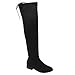 BETANI FD00 Women's Block Heel Drawstring Stretchy Over The Knee Boots