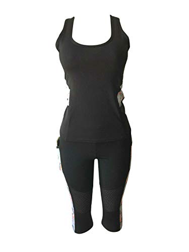Women Sports Gym Yoga Workout Activewear Sets 2 Pieces Top+Leggings Set (M/L, with Pockets #C) - Thumbnail 5
