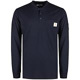 FR Henley Shirt For Men – Lightweight 6.5oz Flame Resistant Long Sleeve, NFPA 2112 CAT2 Compliant