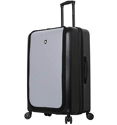 Mia Toro Carbonio Superior Spinner L Suitcase 78 cm, Black/Silver (Silver) - 841795150880