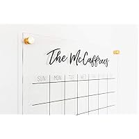 Acrylic Calendar - Personalized 18x23 Dry Erase Standoff Acrylic Wall Calendar - dry erase family calendar, 2018 Calendar, custom gift, planner, family command center