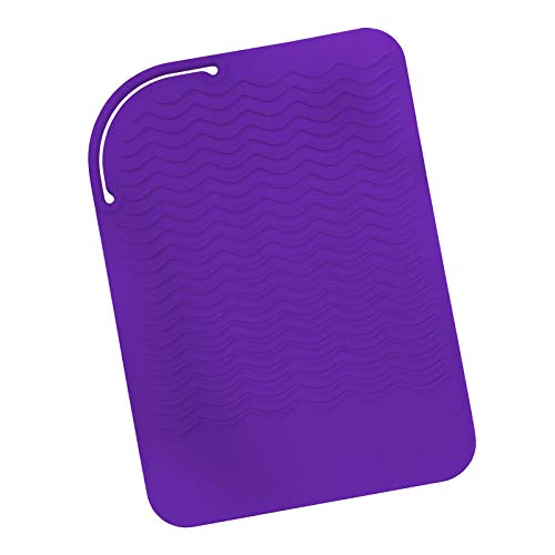 Sygile Silicone Heat Resistant Travel Mat, Anti-heat Pad for Hair Straighteners, Curling Irons, Flat Irons and Other Hot Styling Tools – Purple