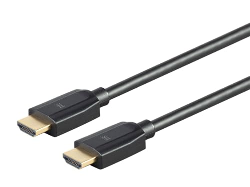 Monoprice 8K Ultra High Speed HDMI Cable - HDMI 2.1, 8K@60Hz, 4K@120Hz, 48Gbps, HDR, VRR, 15ft, Black - Pack of 5