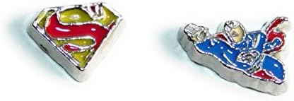 2 Superman Floating Memory Locket Charms