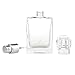 Enslz Square Flint Perfume Atomizer Refillable Glass Empty Spray Applicator Clear Bottle With Cap for Travel 30ml