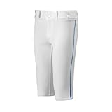 Mizuno Youth Premier Short Piped Pants, White/Royal, Large