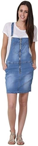 Bib Overall Dress Zip Front Bib overall skirt, short skirt with bib