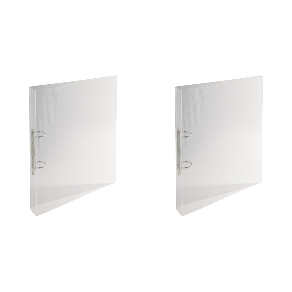 Exacompta 54342E Crystal Ring Binder Made of PP (with 2 Rings, Spine 40 mm, 32 x 26.8 cm, Robust) 1 Piece Crystal (Pack of 2)