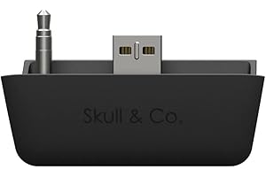 Skull & Co. AudioBox: Bluetooth 5.0 Wireless Audio Transmitter Adapter Low Latency for Xbox (XB1/XSX/XSS/Elite2) Controllers- Black