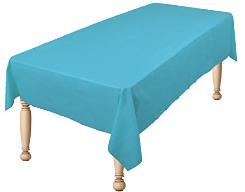 Amcrate Rectangular Plastic Light Blue Reusable Table Cover - Ideal for Weddings, Partyâ€™s, Birthdays, Dinners, Lunchâ€™s, Or for Any Tableware Use, (54" x 108")