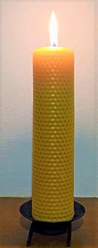beeswax candle hand rolled 8"