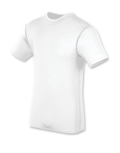 Champion men s double dry compression shirt, white, lar…
