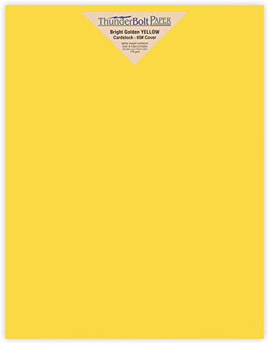 50 Bright Golden Yellow 65lb Cover|Card Paper - 8.5" X 11" (8.5X11 Inches) Standard Letter|Flyer Size - 65 lb/pound Light Weight Cardstock - Quality Printable Smooth Surface for Bright Colorful Results
