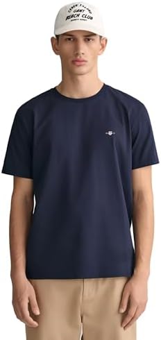 Hombre Camiseta con Escudo Normal, Evening Blue, XL