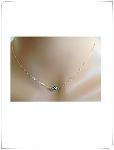 Elf House Mini evil eye necklace, layered necklace, daily necklace, exquisite jewelry, pure handmade.