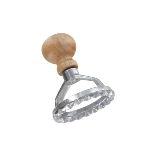Fackelmann 40925 Emporte-pièce pour raviolis, emporte-pièce rond, emporte-pièce rond pour raviolis, Bois, Acier inoxydable, 5,5 x 5,5 x 7 cm