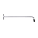 KES 15 Inch Shower Arm with Flange Polished Chrome for Rain Shower Head Replacement Part, PSA2