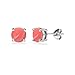 Sterling Silver Simulated Coral Round 6mm Prong-set Stud Earrings