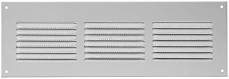 EUROPLAST 300x150mm / 12x6" inch White Metal Air Vent Grille Cover with Insect Mesh - Ventilation Cover