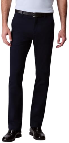 Calvin Klein Men's Slim Cotton Stretch Chino Trouse LV040EM633 Casual Pants, Blue (Dark Sapphire), 3438
