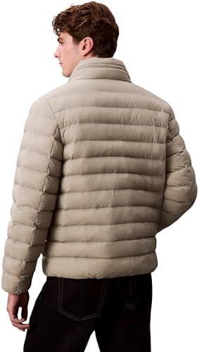 Uomo Giacca Imbottita Nylon Hooded Puffer con Cappuccio, Grigio (Forest Fog), L