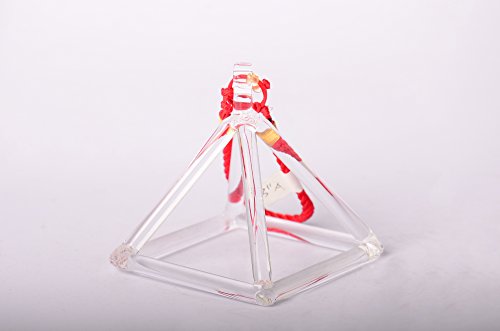 TOPFUND Singing Bowls Clear Quartz Crystal Singing Pyramid 7 inch (Suede Quartz Sticker Included)