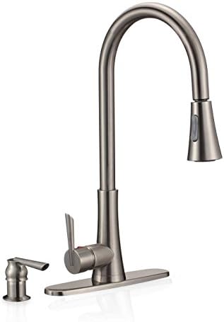 FREUER Bella Di Fresco Collection: Pull Out Spray Kitchen Sink Faucet, Brushed Nickel