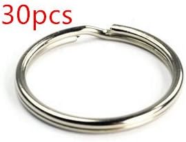 Lotte Shopping 25MM Split Key Chain Ring Connector Keychain with Nickel Plated (30Pcs)