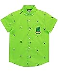 Minecraft Boys' Creeper Button Down Shirt Size 12