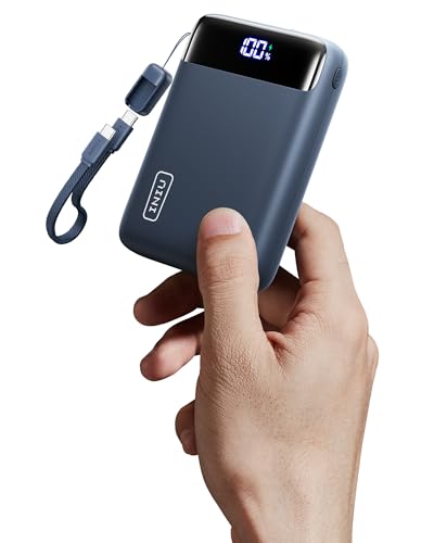 Power Bank, Ultrapequeño 20000mAh 22,5W Carga Rapida Bateria Externa con Cable USB C Adjunto, Apto para Avión, Esenciales de Viaje, Bateria Portatil para iPhone 17 16, Samsung, Xiaomi, Azul
