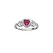 Sterling Silver July CZ Simulated Birthstone Baby Ring with Heart