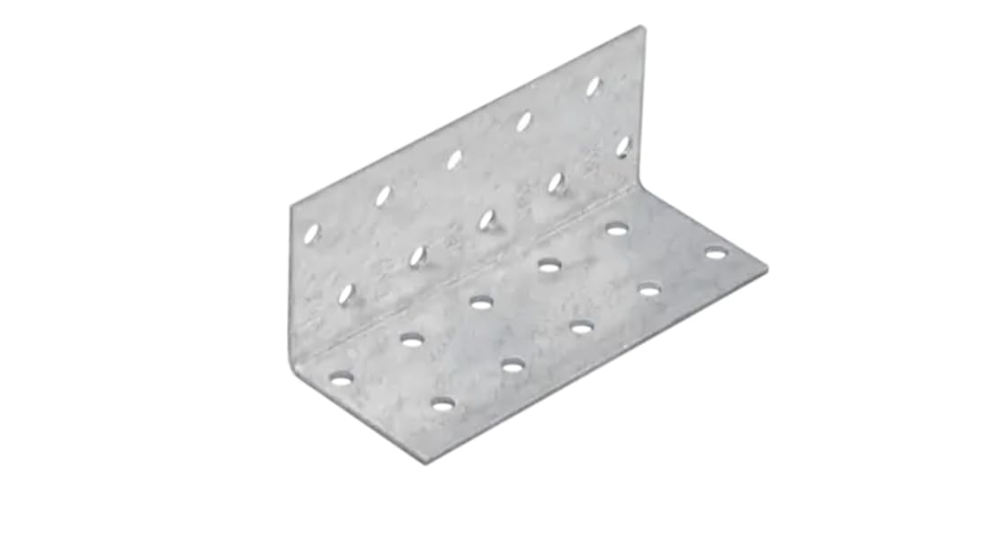 40mm x 40mm x 100mm Galvanised Perforated Angle Plate Bracket Connector for Wood 2mm Thick Steel Corner Bracket Metal L Plate Heavy Duty KM14 (Pack of 20) L07-08ABC โ image 1