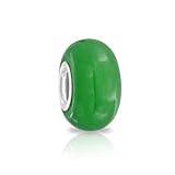 Bling Jewelry 925 Sterling Silver Gemstone Green Jade Bead Pandora Compatible