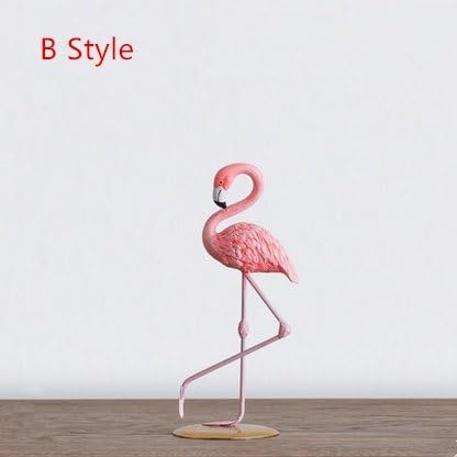 URToys 1Pcs Pink Lovely Resin Flamingo Miniature Crafts Creative Home Room Ornaments Decoration Desktop Display Figurines Christmas Valentine's Day Girlfriend Gifts
