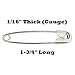 Katzco 100 Piece Safety Pins Set - Coiled Design with Nickel Plated Steel 1-3/4 Inches - for All Types of Fabrics and Clothing, Arts and Crafts Projects and Fishing