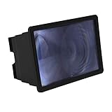 Phone Screen Amplifier, Universal 12 Inch Mobile Phone Screen Magnifier High Definition Retractable 3D Screen Amplifier Bracket Enlarged Expander for 5.5 inch Mobile Phone (Black)